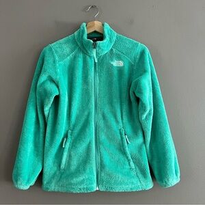 The North Face Girls Fleece Zip Up Jacket Outdoor Travel Green Sz L (14/16)